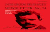 UK Sibelius Society Newsletter No. 74