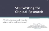 SOP Writing for Clinical Research