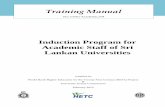 Training manual on induction programme for academic staff of Sri ...