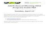 AACR Annual Meeting 2016 Program Guide PDF Sunday, April 17