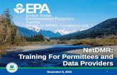 NetDMR: Training For Permittees and Data Providers November 6 ...