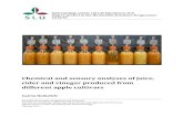 Chemical and sensory analyses of juice, cider and vinegar produced