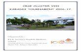 CBSE CLUSTER VIII KABADDI TOURNAMENT 2016-17.