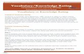 Vocabulary/Knowledge Rating