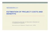 SESSION 2.1 ESTIMATION OF PROJECT COSTS AND BENEFITS