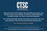 The CTSC Webinar Series is supported by National Science ...