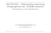 SUPAC: Manufacturing Equipment Addendum