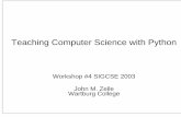 Teaching Computer Science with Python - Wartburg