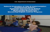 National Evaluation of Title III Implementation Supplemental Report ...