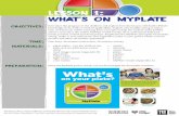 Lesson 1 What's on MyPlate