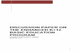 discussion paper on the enhanced k+12 basic education program