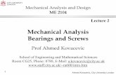 Mechanical Analysis Bearings and Screws