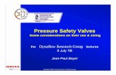 Pressure Safety Valves - Dynaflow Research Group