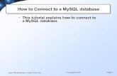 How to Connect to a MySQL database