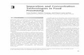 Separation and Concentration Technologies in Food Processing