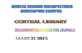 Central Library Table of Contents March 2015, Amritapuri Campus