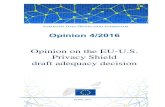 EDPS: Opinion on the EU-US Privacy Shield - draft adequacy decision