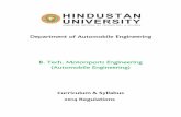Department of Automobile Engineering B. Tech. Motorsports ...