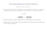 The Energy Balance for Chemical Reactors
