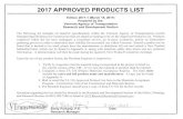 Approved Products List(APL) 2016