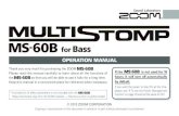 Zoom MS-60B MultiStomp Bass Pedal - Operation Manual