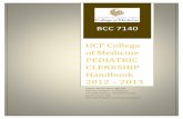 UCF College of Medicine PEDIATRIC CLERKSHIP Handbook