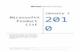Microsoft Product List