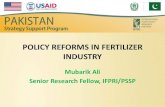 POLICY REFORMS IN FERTILIZER INDUSTRY