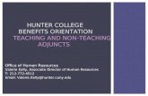 Benefits Orientation for Teaching and Non- Teaching Adjuncts