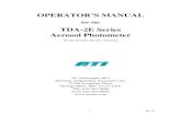 OPERATOR'S MANUAL TDA-2E Series Aerosol Photometer