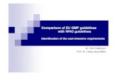 Comparison of EU GMP guidelines with WHO guidelines