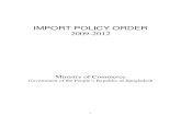 Import Policy Order, 2009-2012