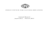 ICCR Annual Report 2012 - 2013