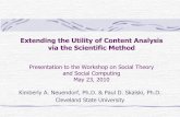 Extending the Utility of Content Analysis via the Scientific Method