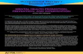 Occupational Therapy's Distinct Value MENTAL HEALTH ...