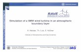 Simulation of a 5MW wind turbine in an atmospheric boundary layer