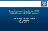 Investigational New Drug (IND) Applications and NMDP Update