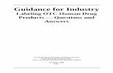 Labeling OTC Human Drug Products -- Questions and Answers