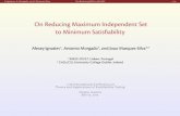 On Reducing Maximum Independent Set to Minimum Satisfiability