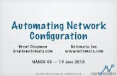 Automating Network Conﬁguration
