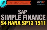 SAP Simple Finance SAP S4 HANA SP12 1511 Remote Access
