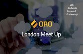 Oro Meetup in London - Oro product vision