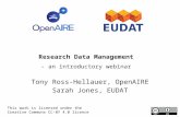 Research Data Management Introduction: EUDAT/Open AIRE Webinar