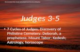 Judges 3-5, 7 Cycles of Judges; Philistine Cemetery; Deborah, a prophetess; Mnt. Tabor; Kedesh; Astrology, horoscope