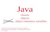 Java class, object, object reference variables