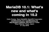 MariaDB 10.1   whats new and whats coming in 10.2 - Tokyo MariaDB Meetup