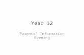 Year 12   parents' information evening 2015
