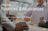 Finance & Assurance sur le Bing Network France, Septembre 2016