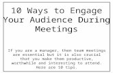 10 Ways to Engage your Audience during Meetings