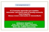 ICT Extension approaches-pre-requisites   Information  and science needs of farming community Need integration  Human resource information & Intermediaries